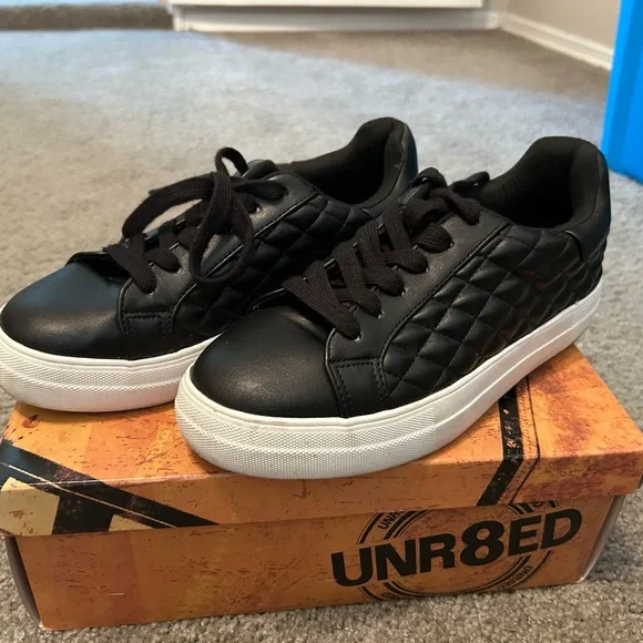 UNR8ED Black Quilted Sneakers - Picture 3 of 10